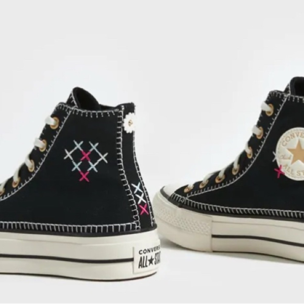 Converse Black and White Chuck Taylor High-Top Sneakers - Picture 3 of 9
